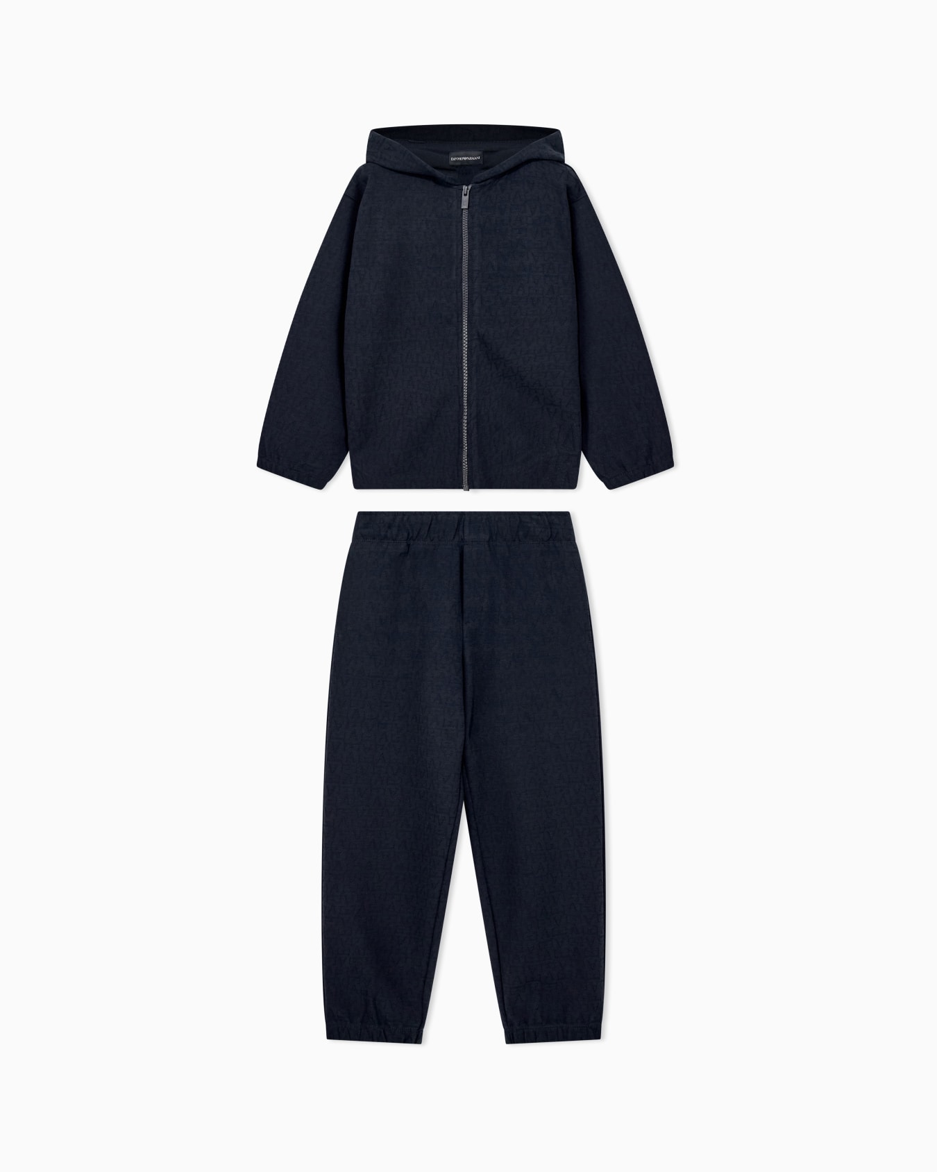 Survêtement oversize en jersey jacquard à capuche zippée Diapositive 0