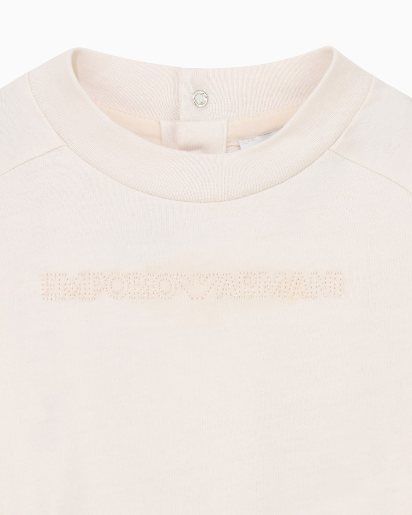 Cotton jersey T-shirt with embossed logo and buttoned back 슬라이드 1