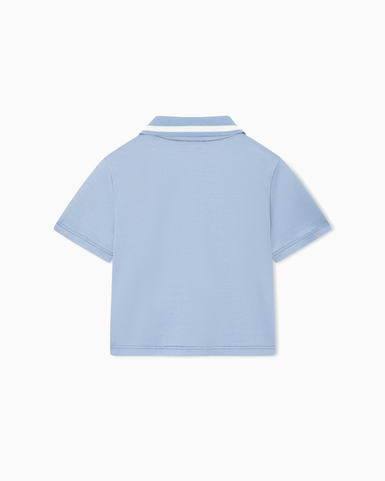 Polo shirt in lyocell and cotton jersey with striped trim Slide 2