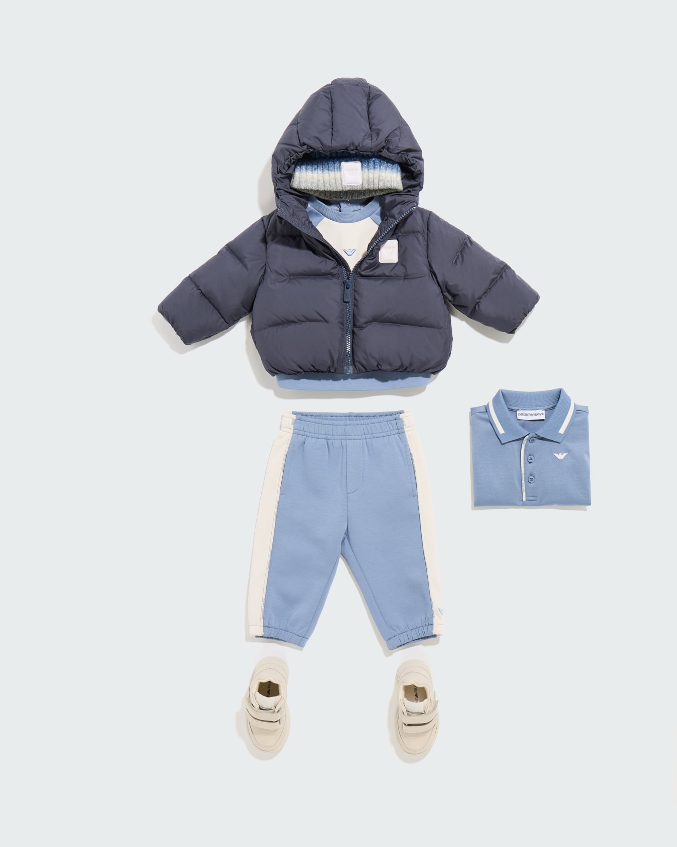 Polo shirt in lyocell and cotton jersey with striped trim Slide 3