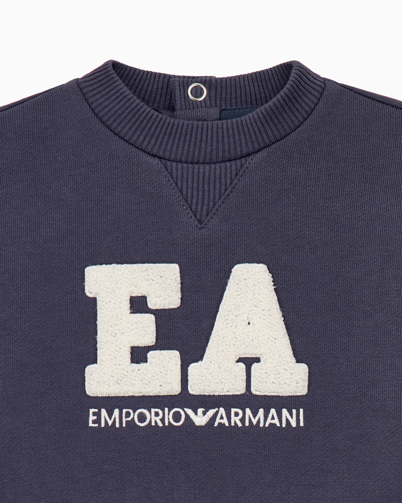 Cotton fleece sweatshirt with logo and back button placket Slide 1