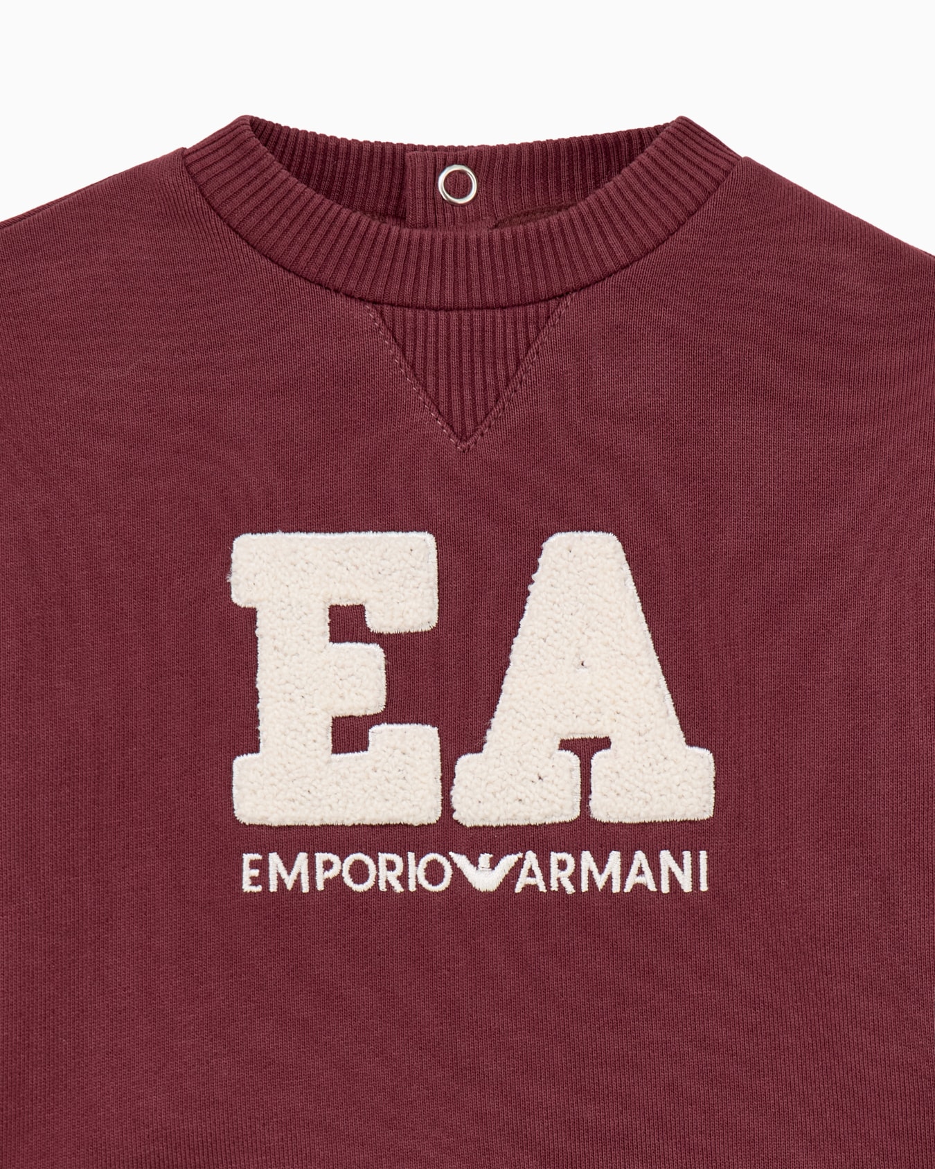 Cotton fleece sweatshirt with logo and back button placket Slide 1