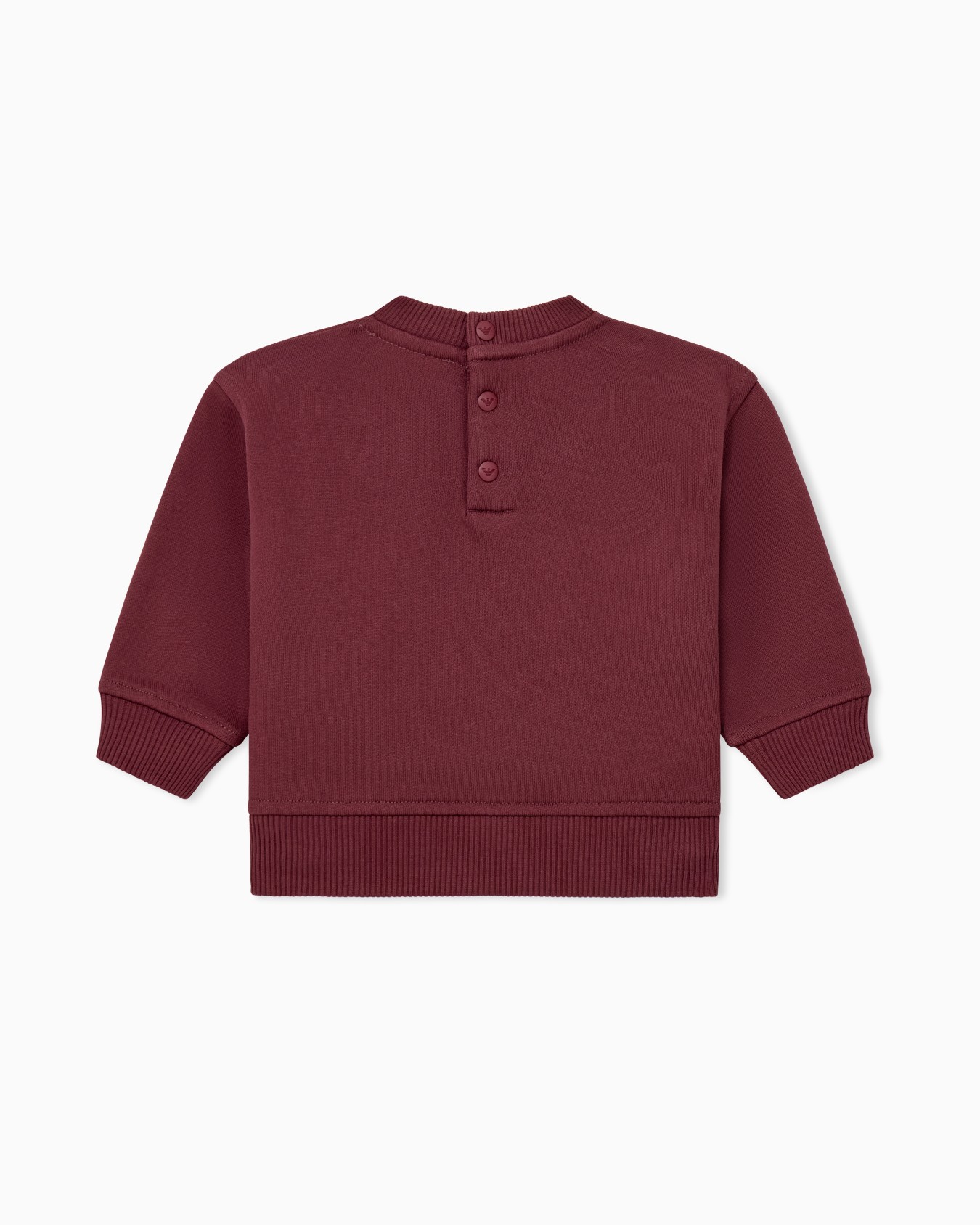 Cotton fleece sweatshirt with logo and back button placket Slide 2