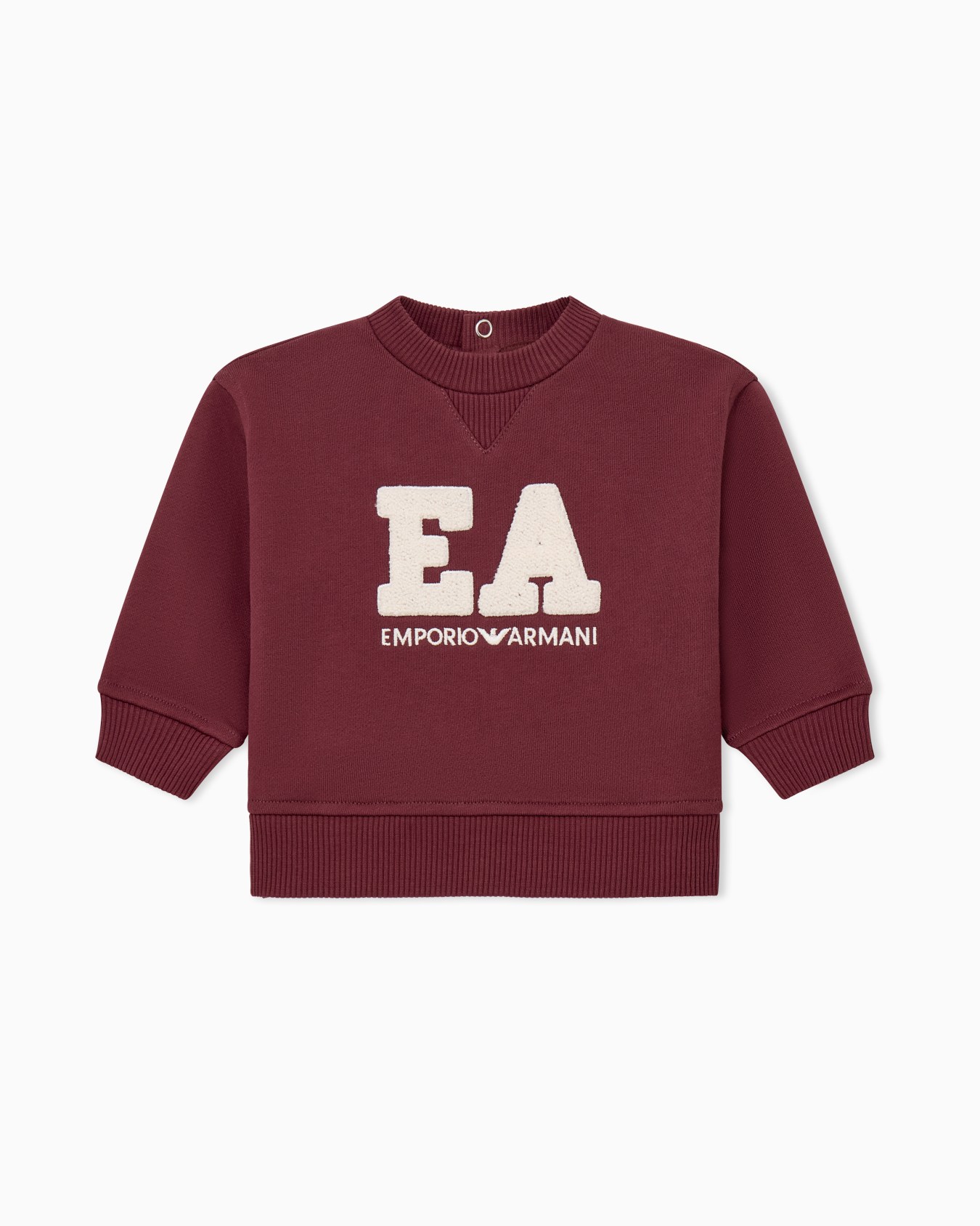 Cotton fleece sweatshirt with logo and back button placket Slide 0