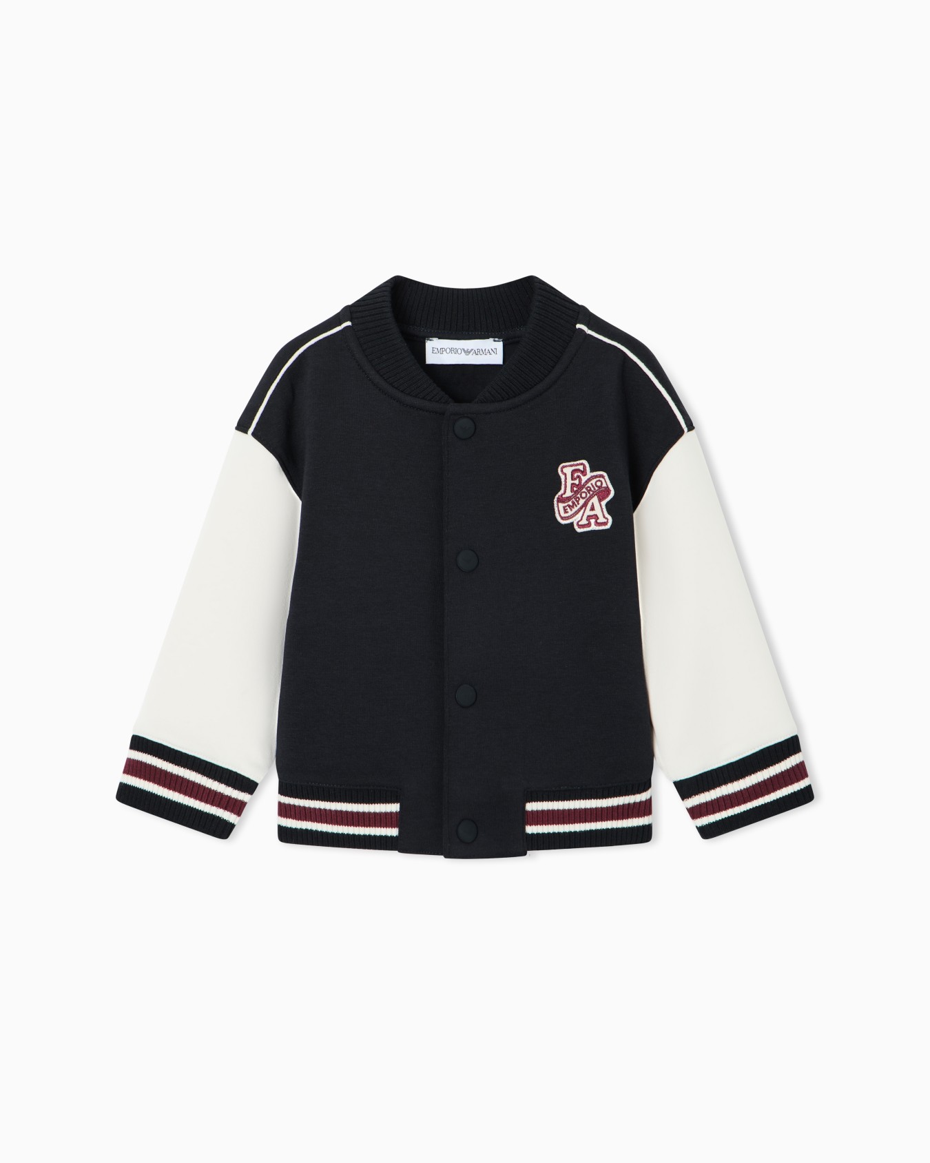 Sweatshirt in double jersey with a snap button closure Slide 0