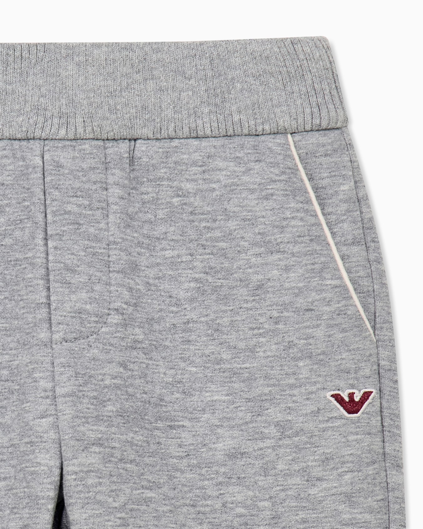 Pantaloni jogger in jersey doppio con polsini a righe Slide 1