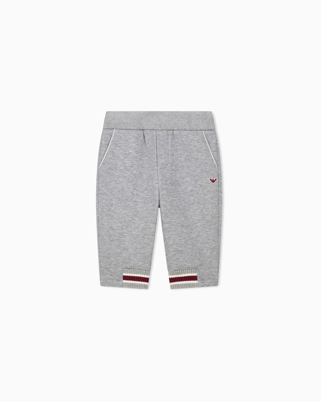 Pantaloni jogger in jersey doppio con polsini a righe Slide 0