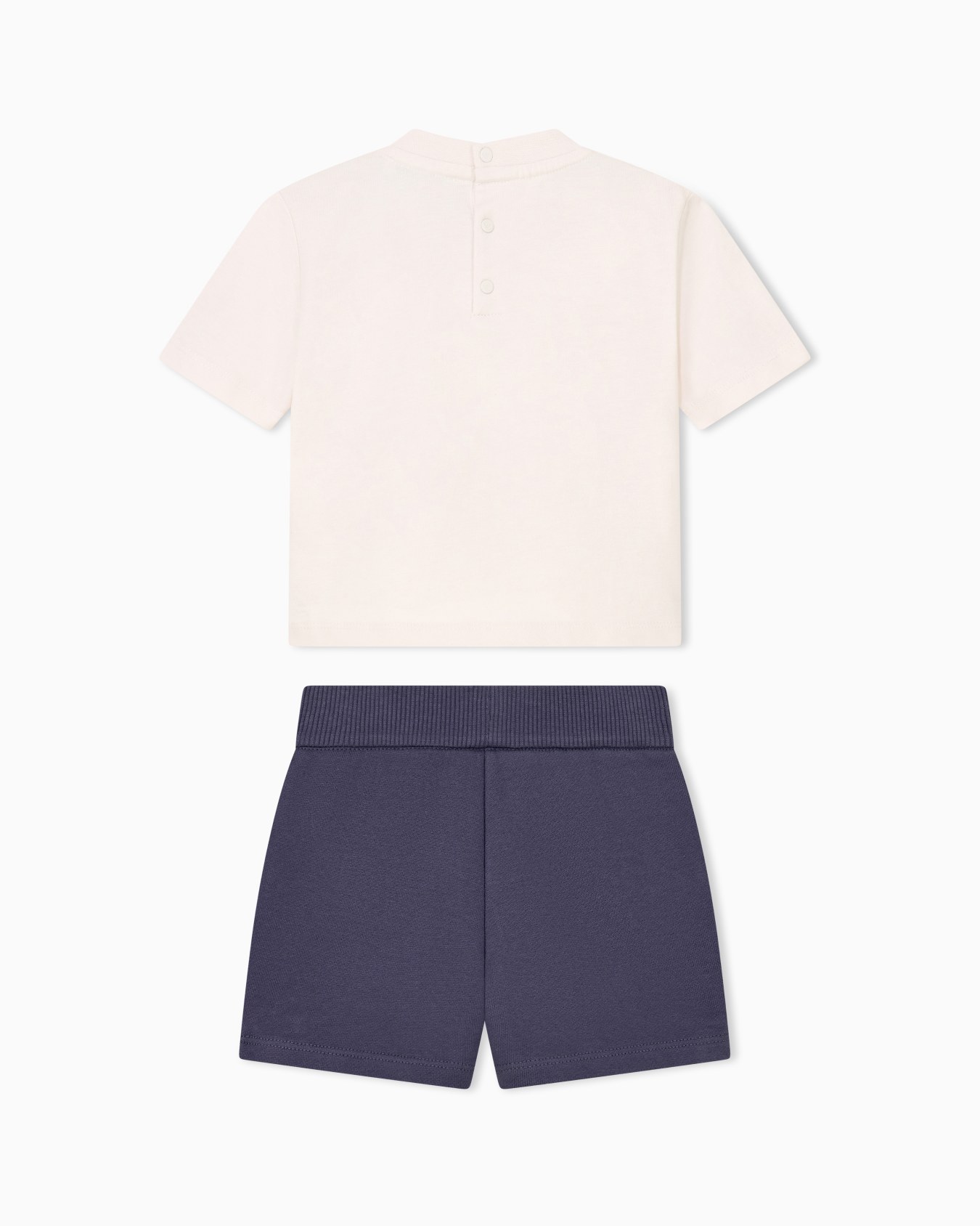 Cotton jersey top and shorts set with an elastic waistband Slide 2