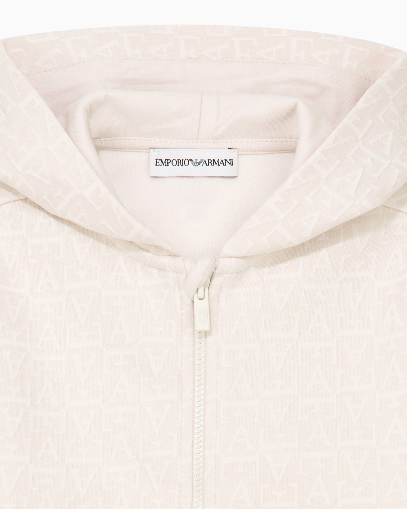 Hooded tracksuit in jacquard double jersey with a monogram Slide 1