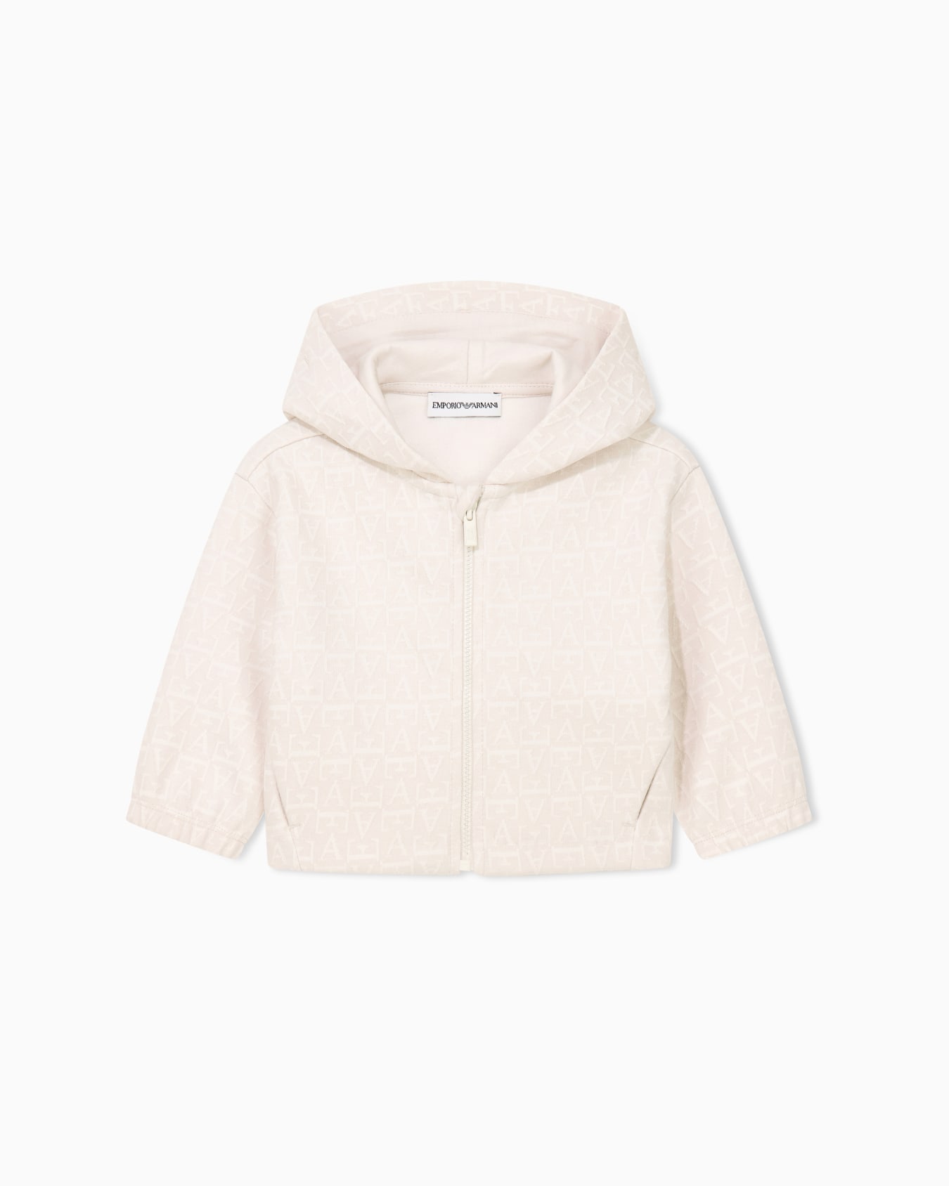 Hooded tracksuit in jacquard double jersey with a monogram Slide 0