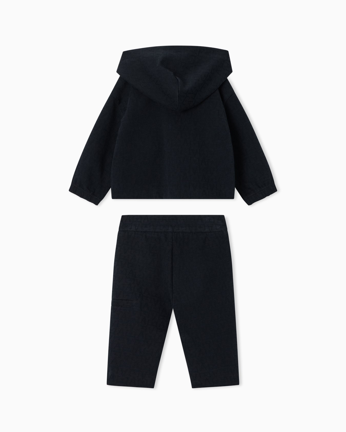 Hooded tracksuit in jacquard double jersey with a monogram Slide 2