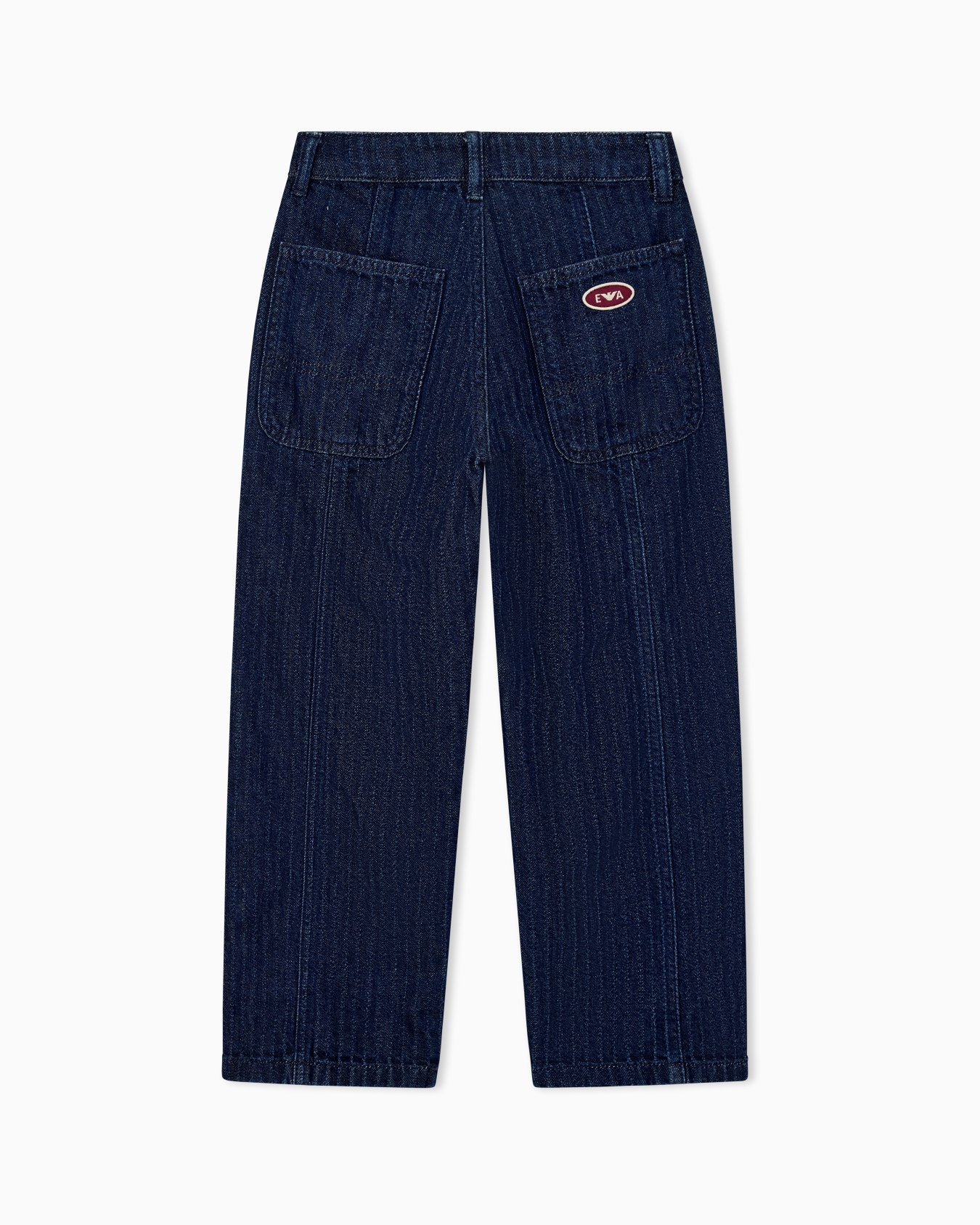 Five-pocket cotton denim jeans with an embroidered patch Slide 2