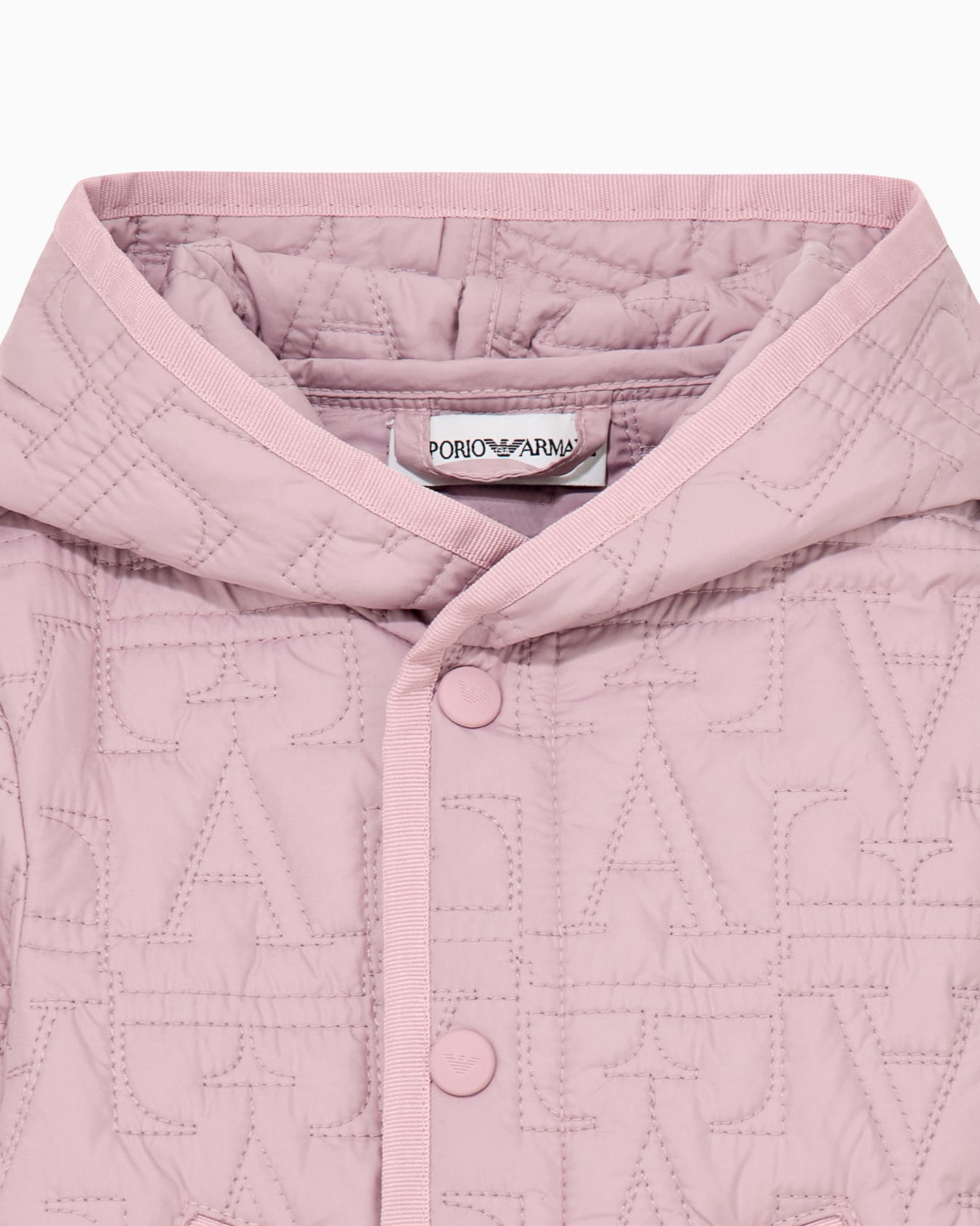 Blouson jacket with a quilted hood and embossed pattern Slide 1