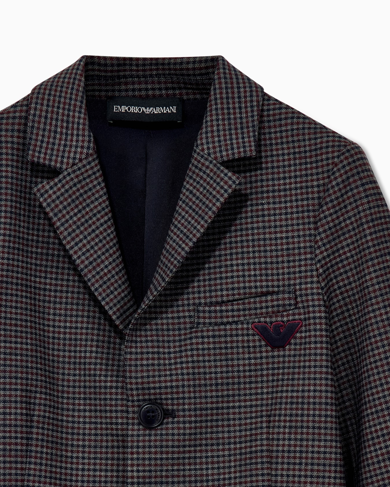 Single-breasted cool wool suit with a houndstooth pattern Slide 1