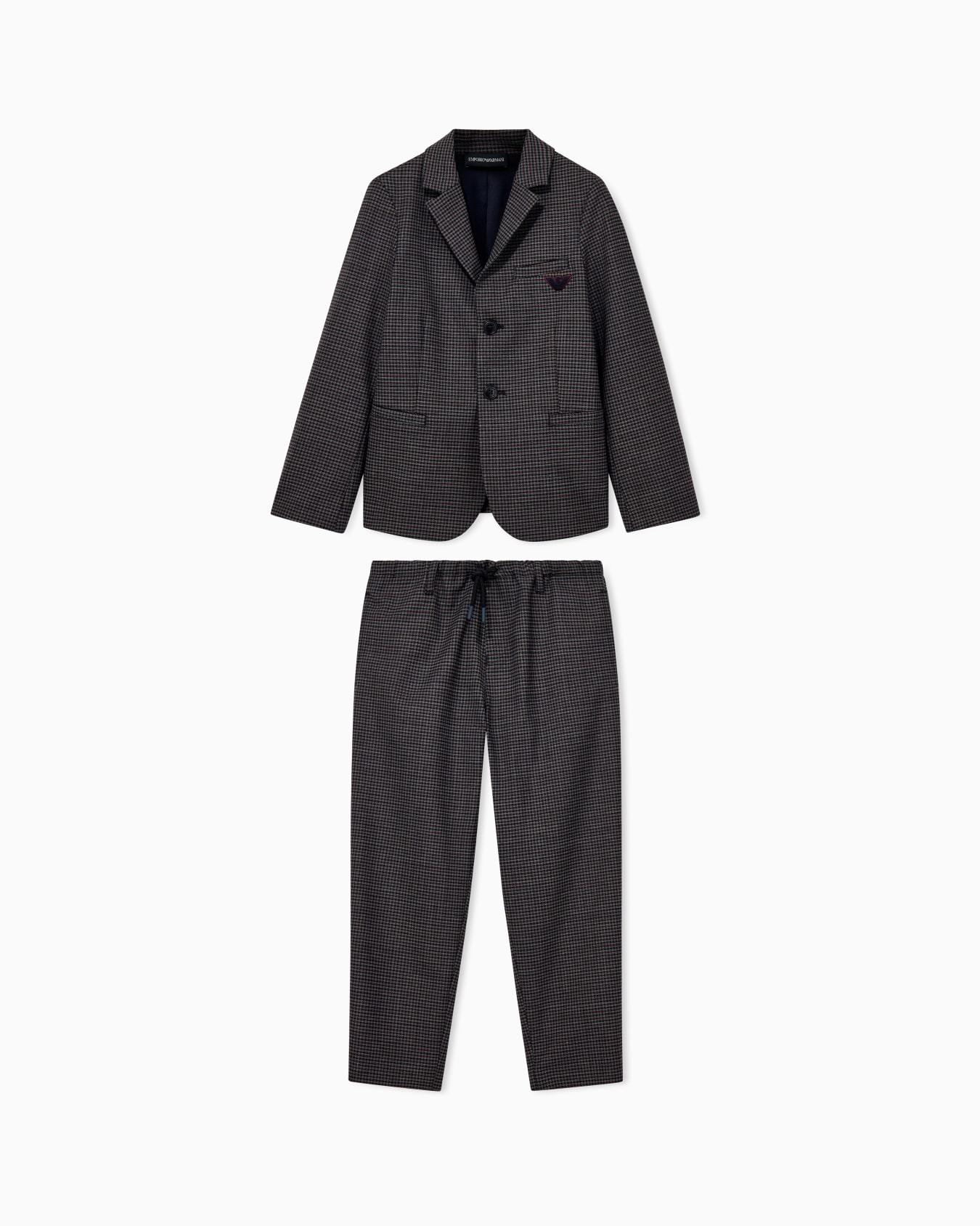 Single-breasted cool wool suit with a houndstooth pattern Slide 0