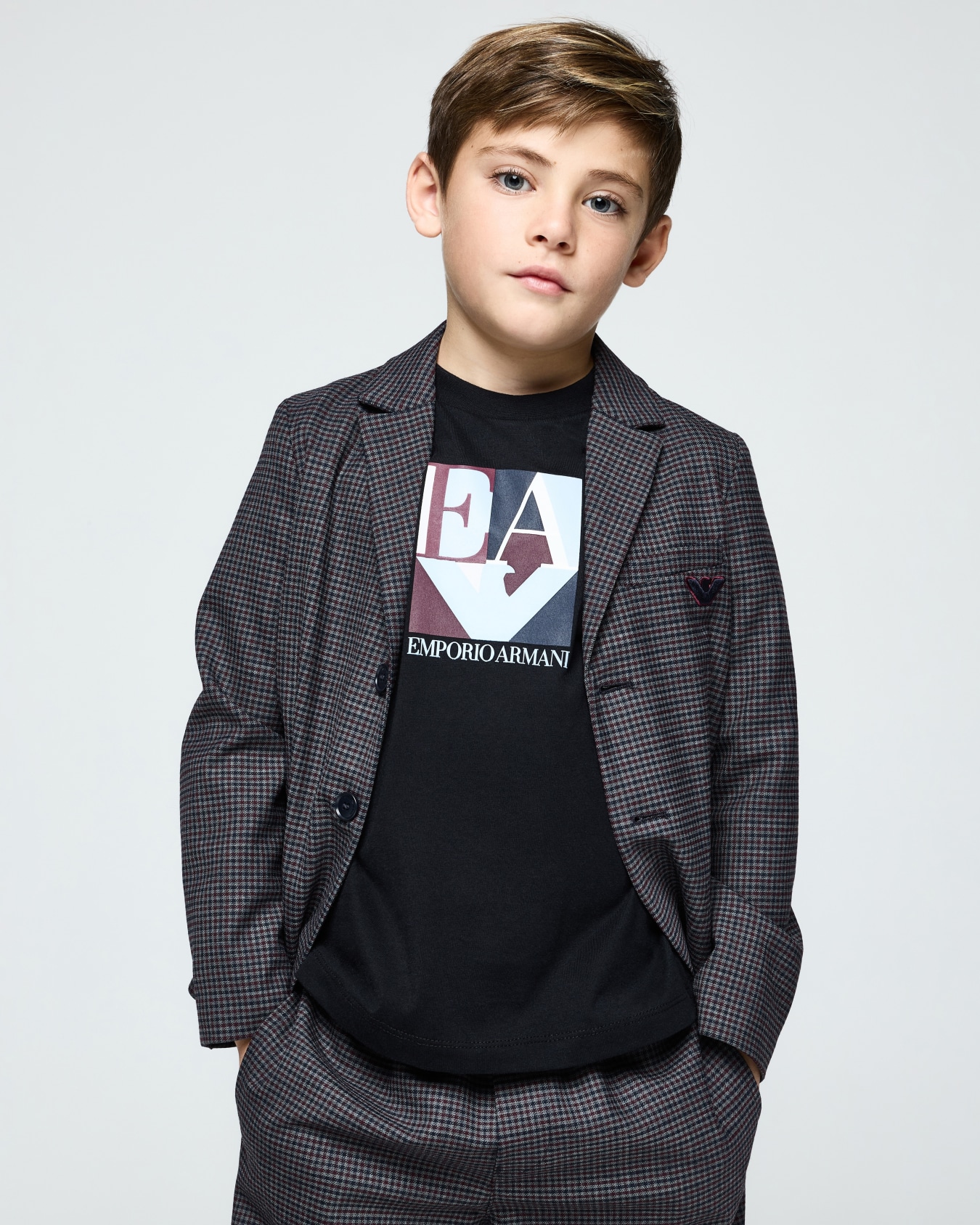 Single-breasted cool wool suit with a houndstooth pattern Slide 3