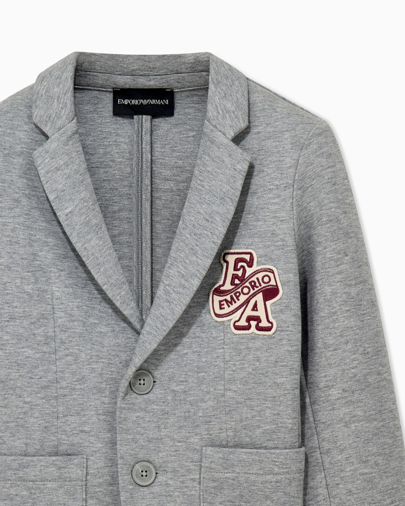 Blazer double jersey with ribbed cuffs and two buttons Slide 1