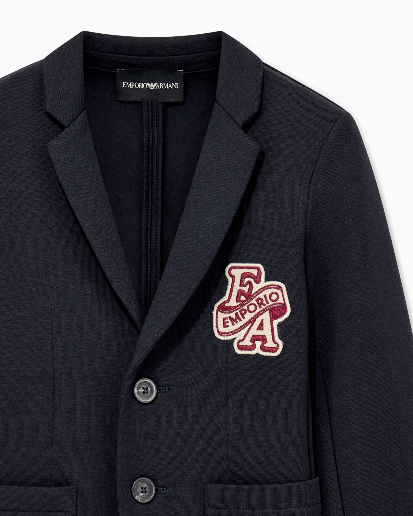 Blazer double jersey with ribbed cuffs and two buttons Slide 1