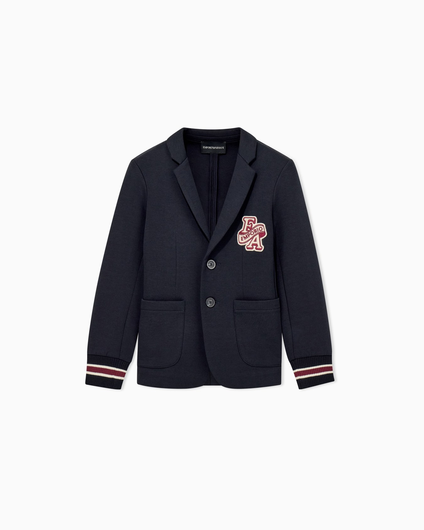 Blazer double jersey with ribbed cuffs and two buttons Slide 0