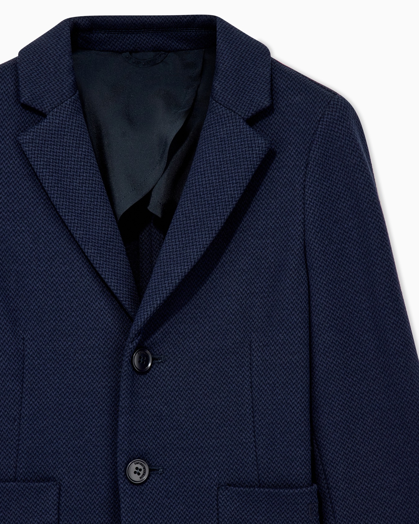 Blazer with micro-pattern and notched lapels and two buttons Slide 1