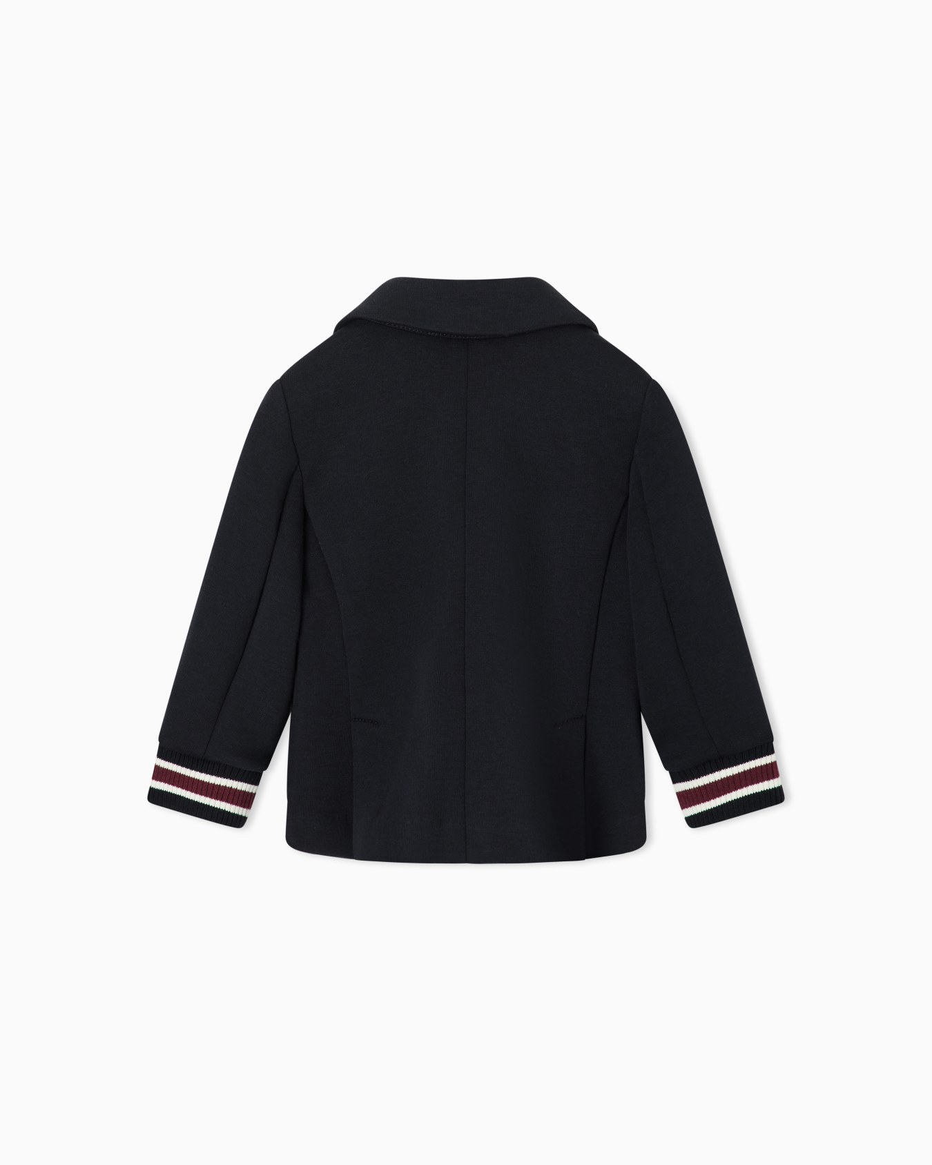 Blazer in double jersey with striped ribbed cuffs and patch Slide 2