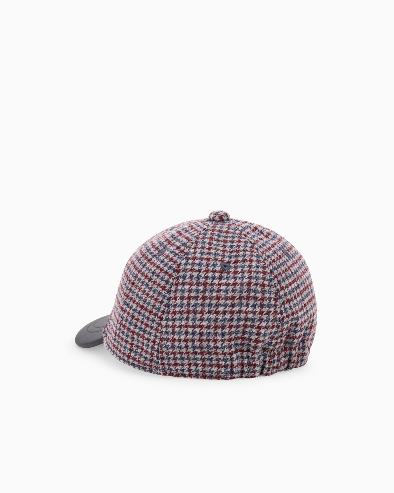 Houndstooth virgin wool baseball hat with a curved brim Slide 1