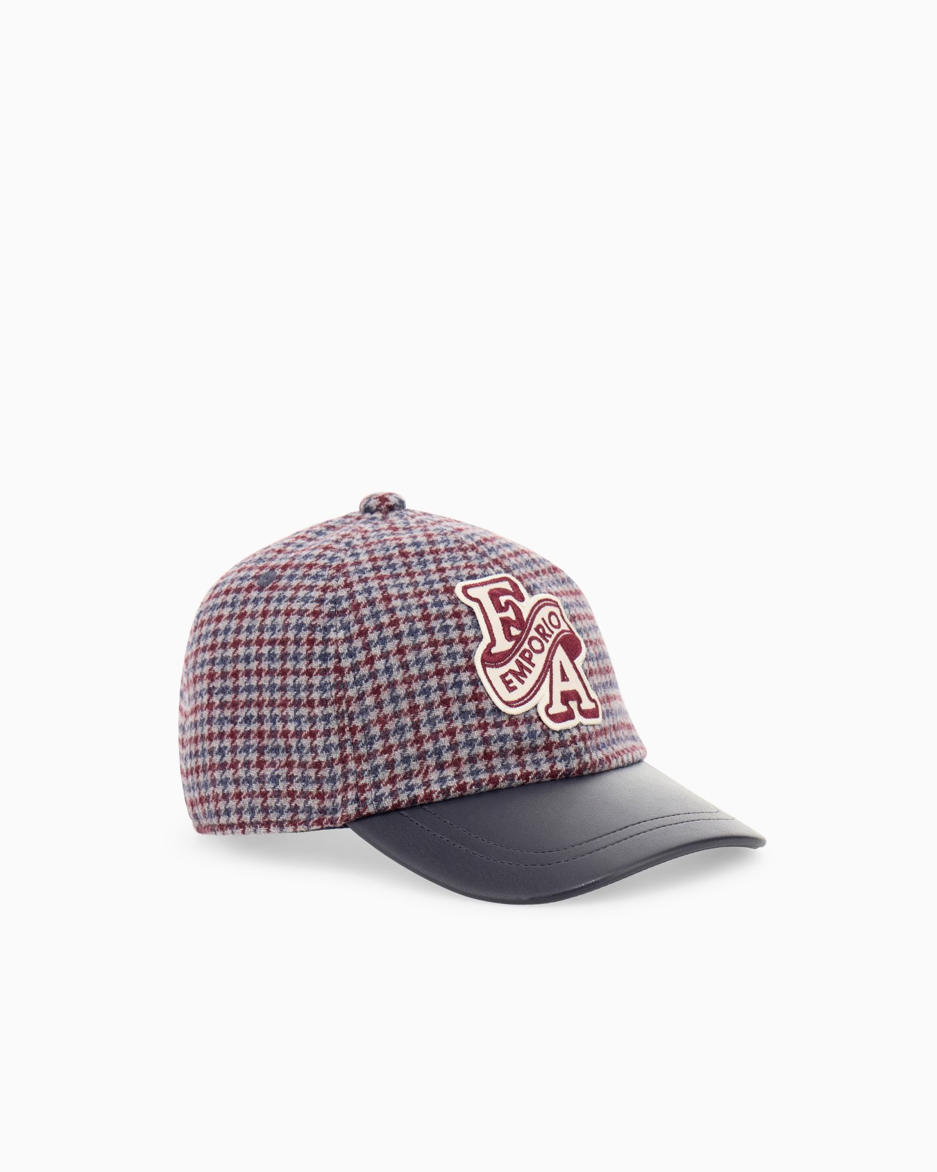 Houndstooth virgin wool baseball hat with a curved brim Slide 0