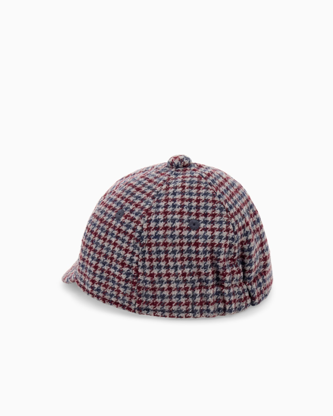 Houndstooth virgin wool baseball hat with embroidered patch Slide 1