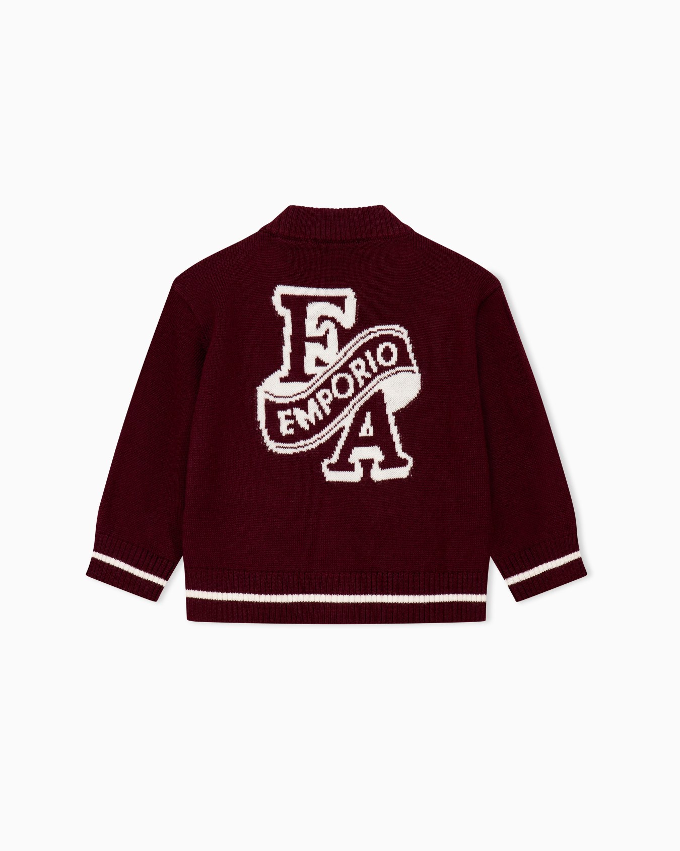 V-neck knit cardigan with a buttoned front and 1981 detail Slide 2
