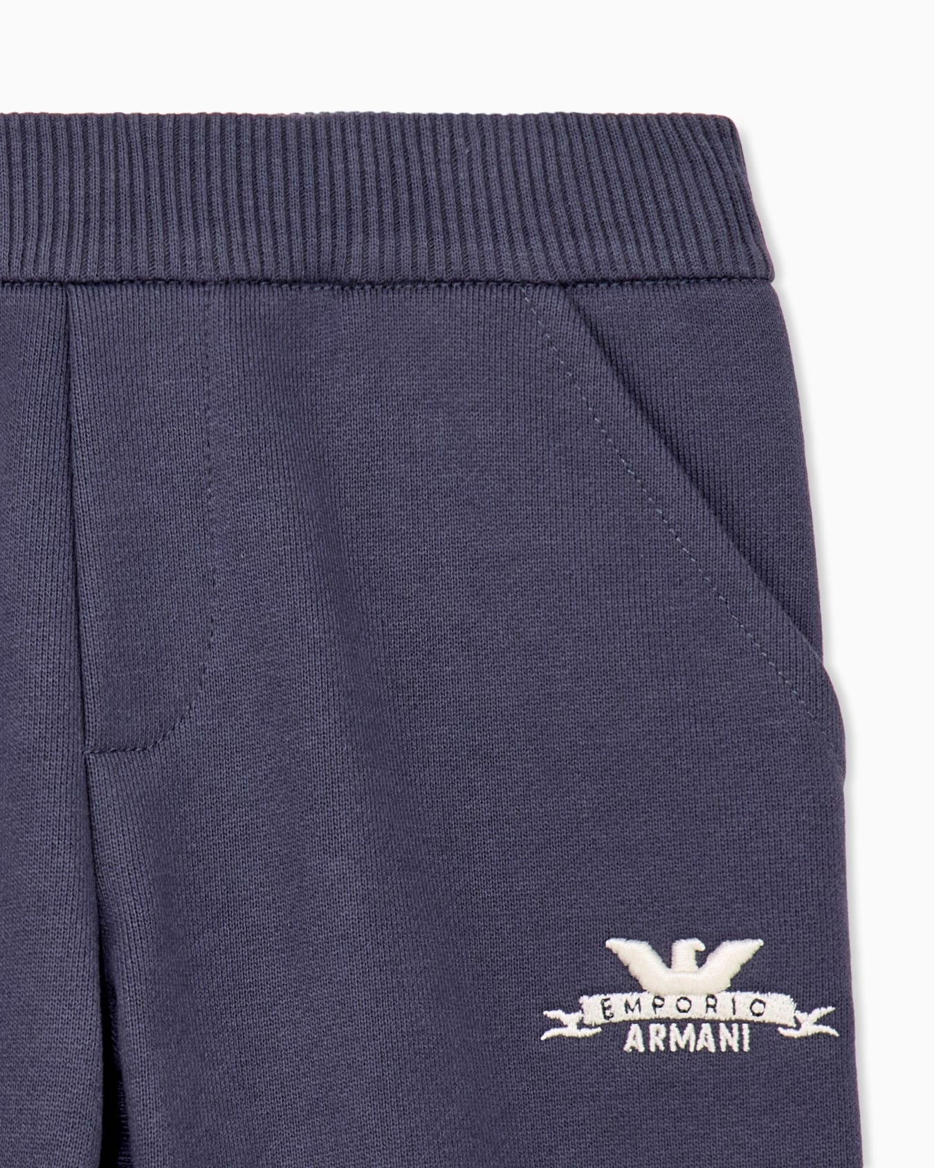 Pantalón jogger de felpa de algodón con logotipo lateral Diapositiva 1
