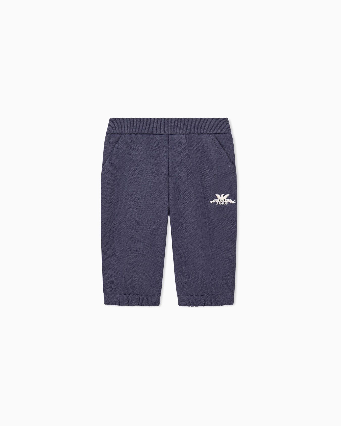 Pantalón jogger de felpa de algodón con logotipo lateral Diapositiva 0