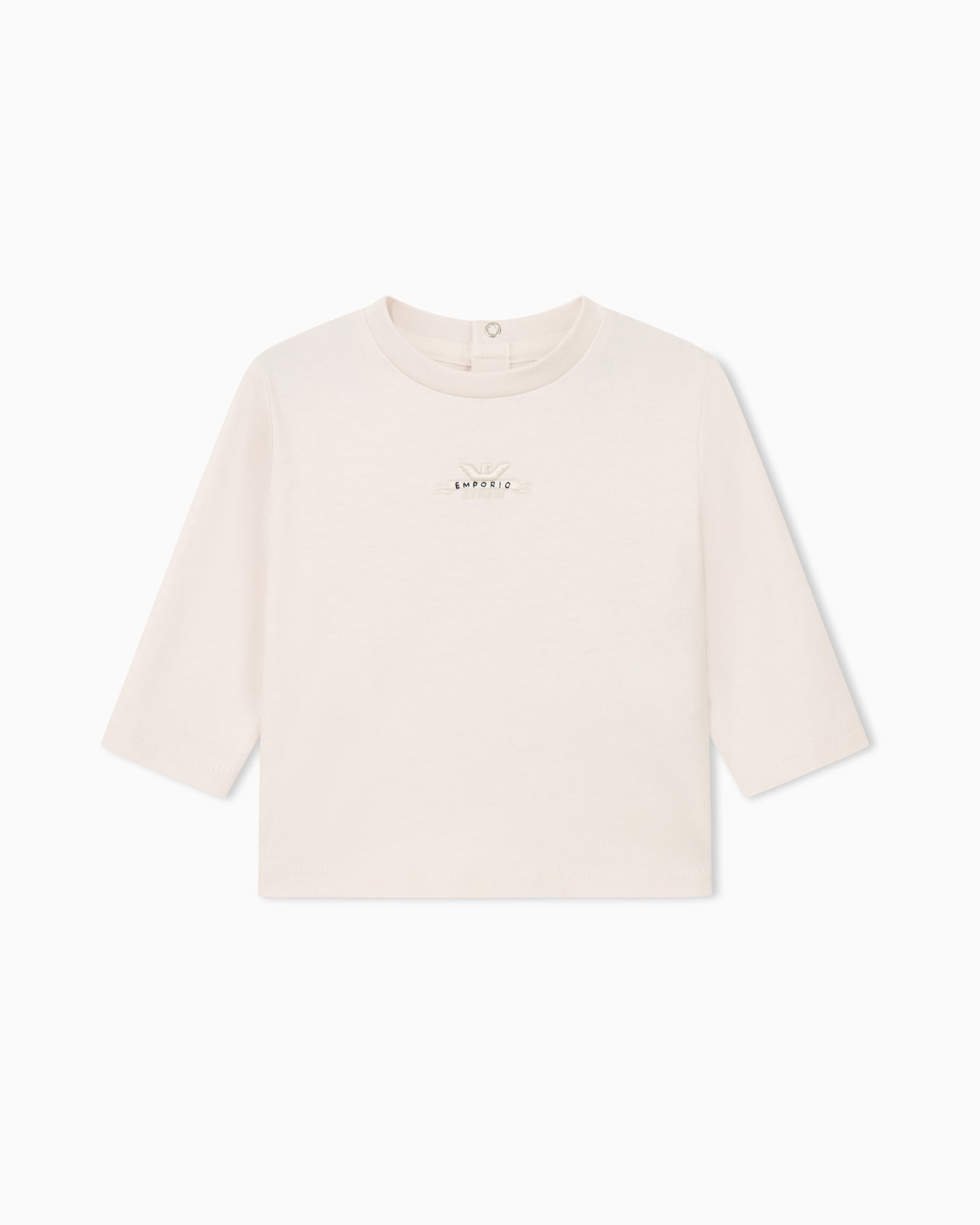 T-shirt bébé en jersey de coton avec logo et boutons au dos Diapositive 0