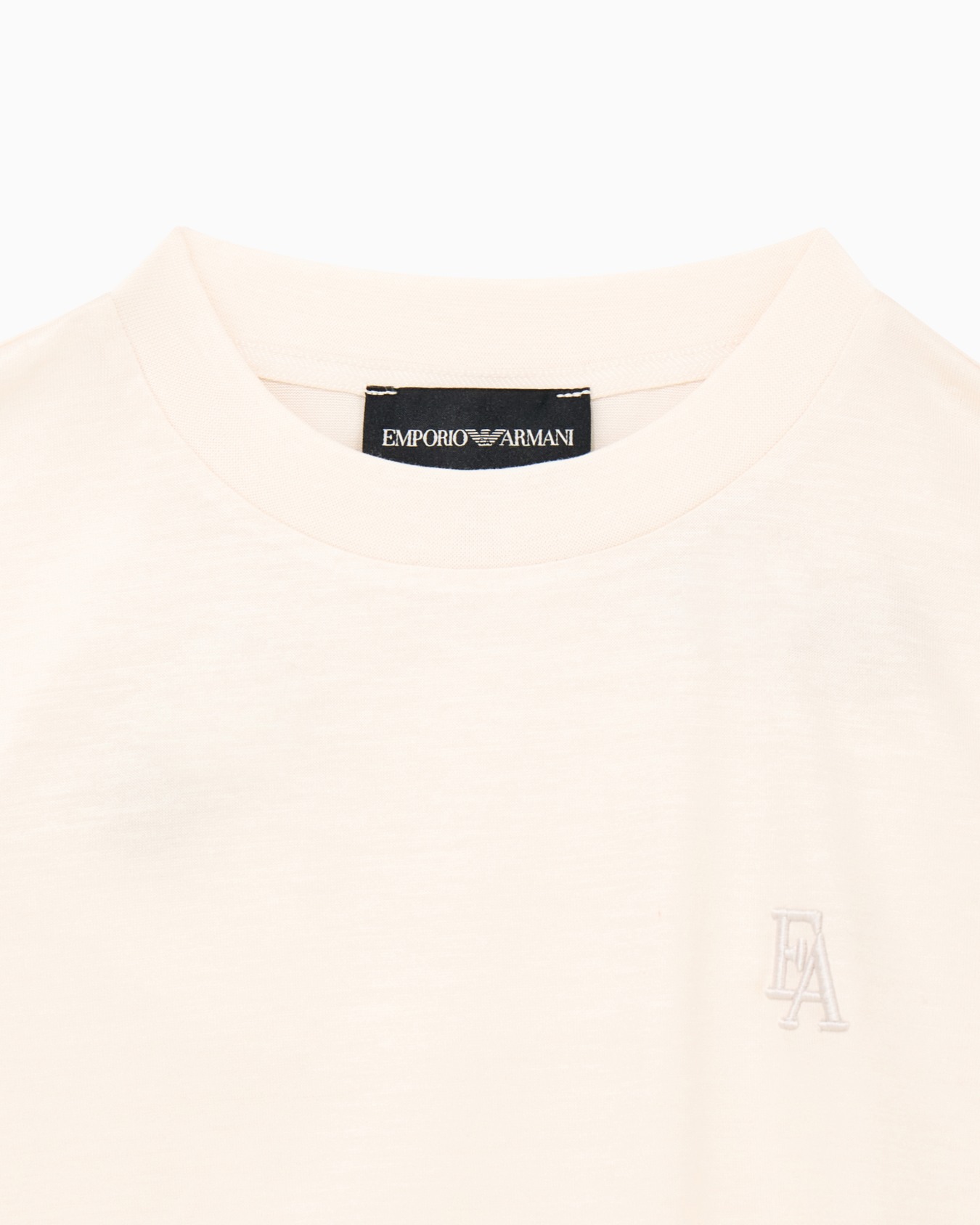 T-shirt in lyocell and cotton jersey with embroidered logo Slide 1