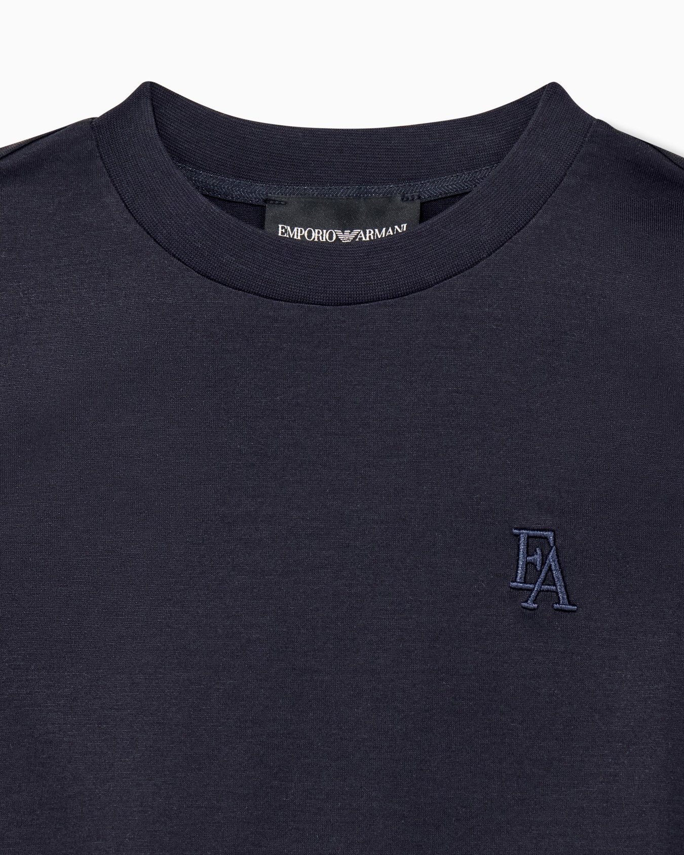 T-shirt in jersey di lyocell e cotone con logo ricamato Slide 1