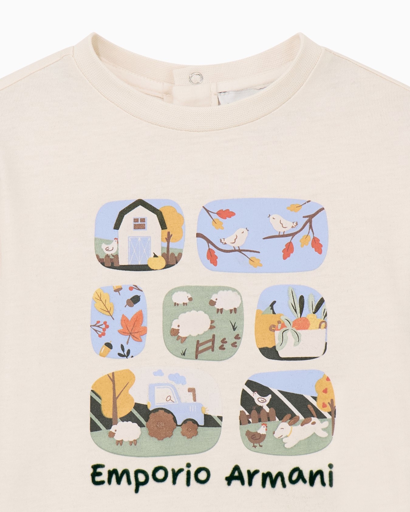 Cotton jersey T-shirt with a pastoral scene graphic Slide 1