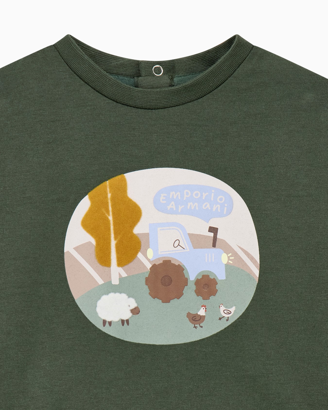 Cotton jersey T-shirt with a pastoral scene graphic Slide 1