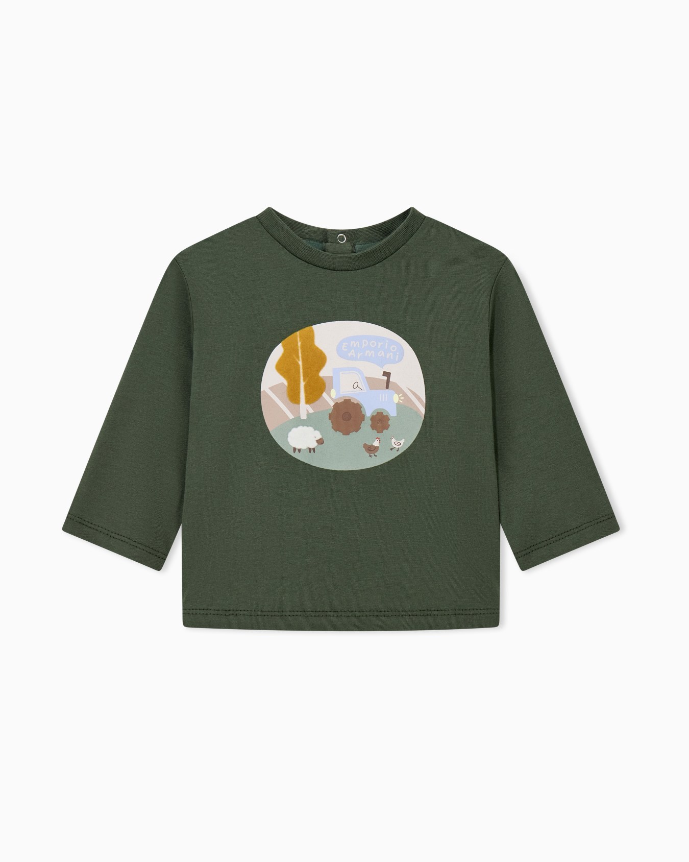 Cotton jersey T-shirt with a pastoral scene graphic Slide 0