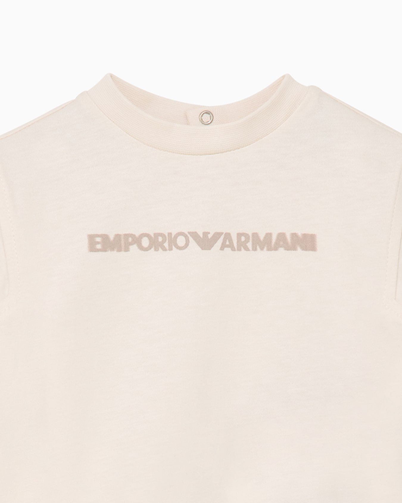 Baby cotton t-shirt with front logo and back button closure Slide 1