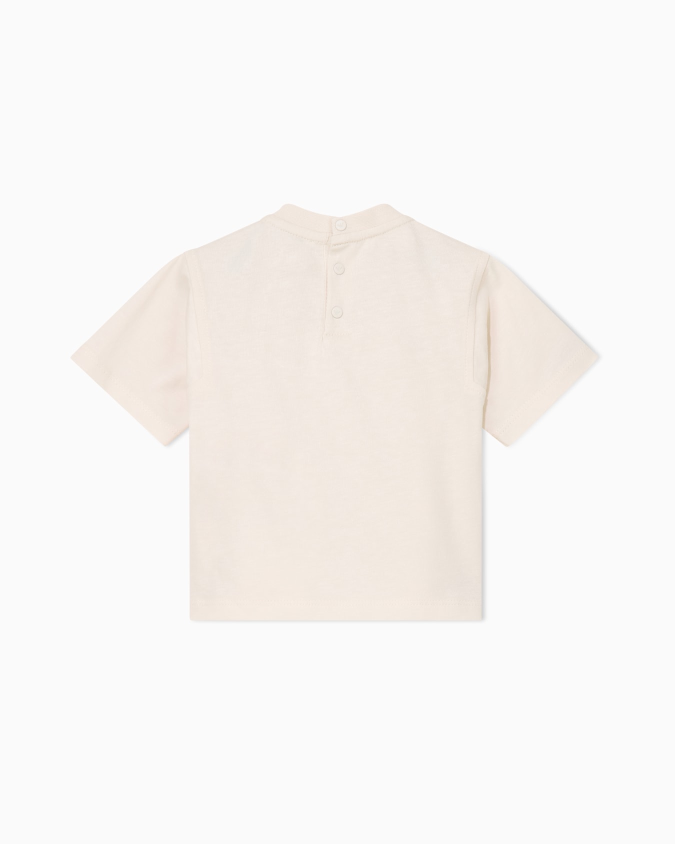 Baby cotton t-shirt with front logo and back button closure Slide 2