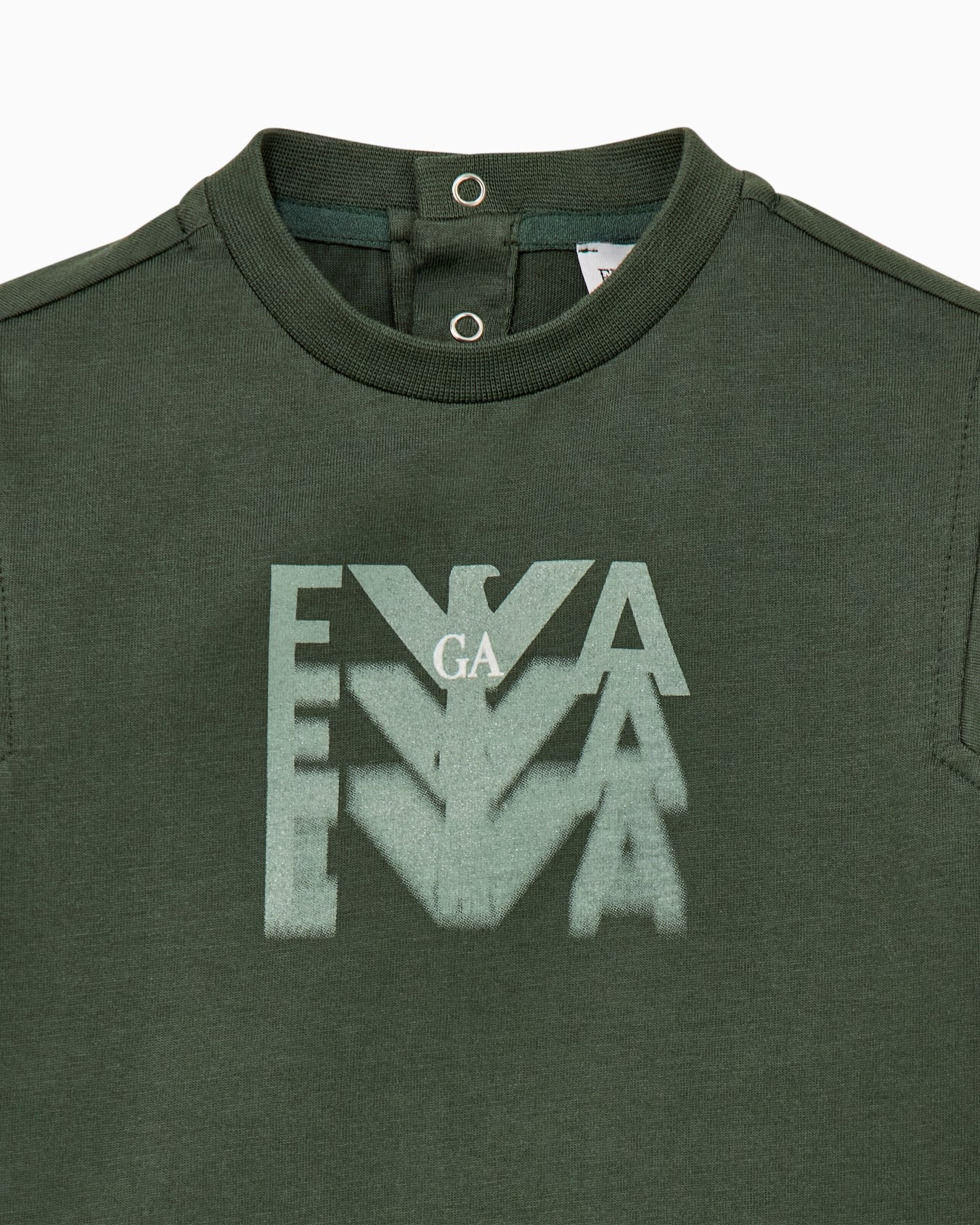 Cotton jersey t-shirt with a gradient print and back snaps Slide 1