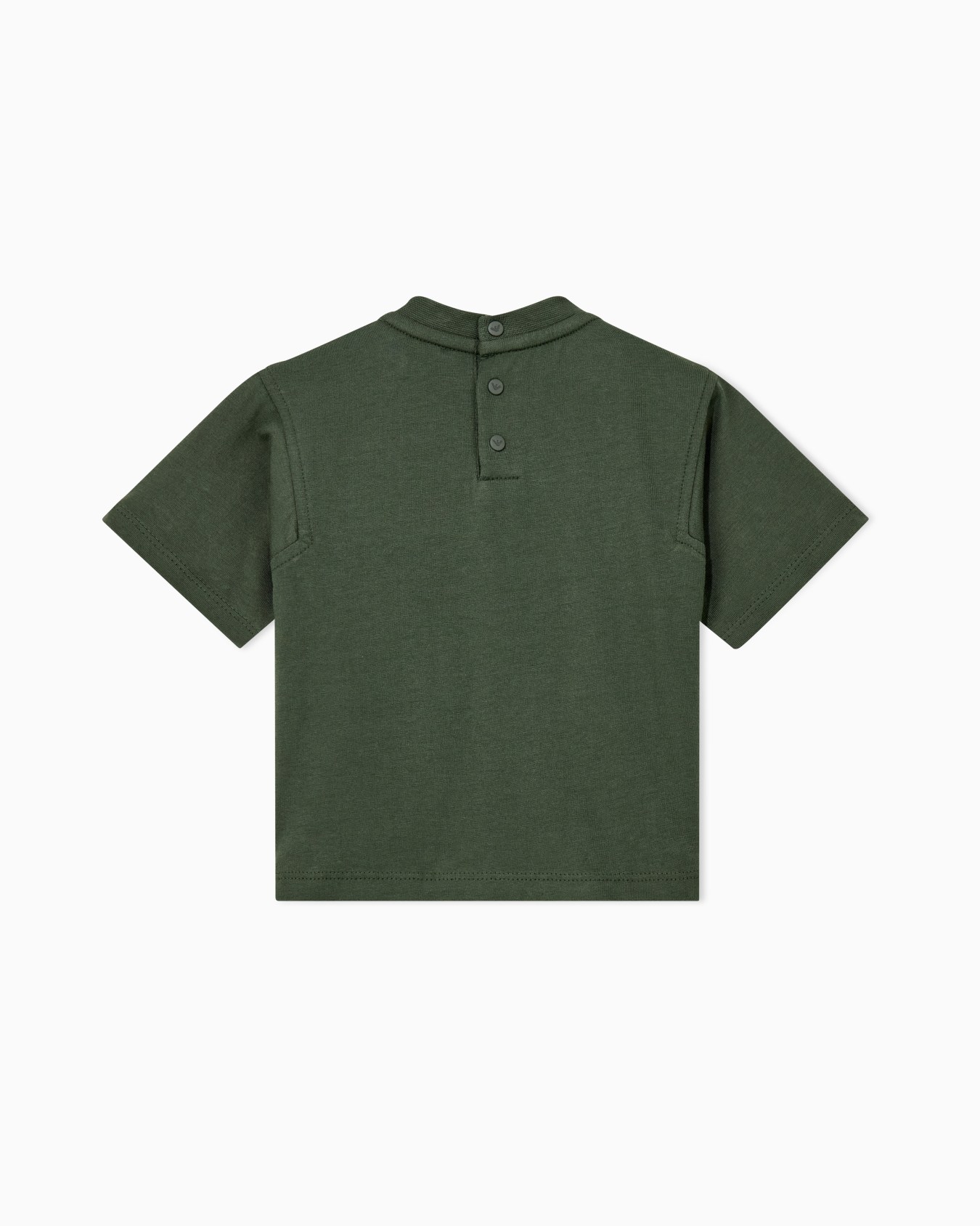 Cotton jersey t-shirt with a gradient print and back snaps Slide 2
