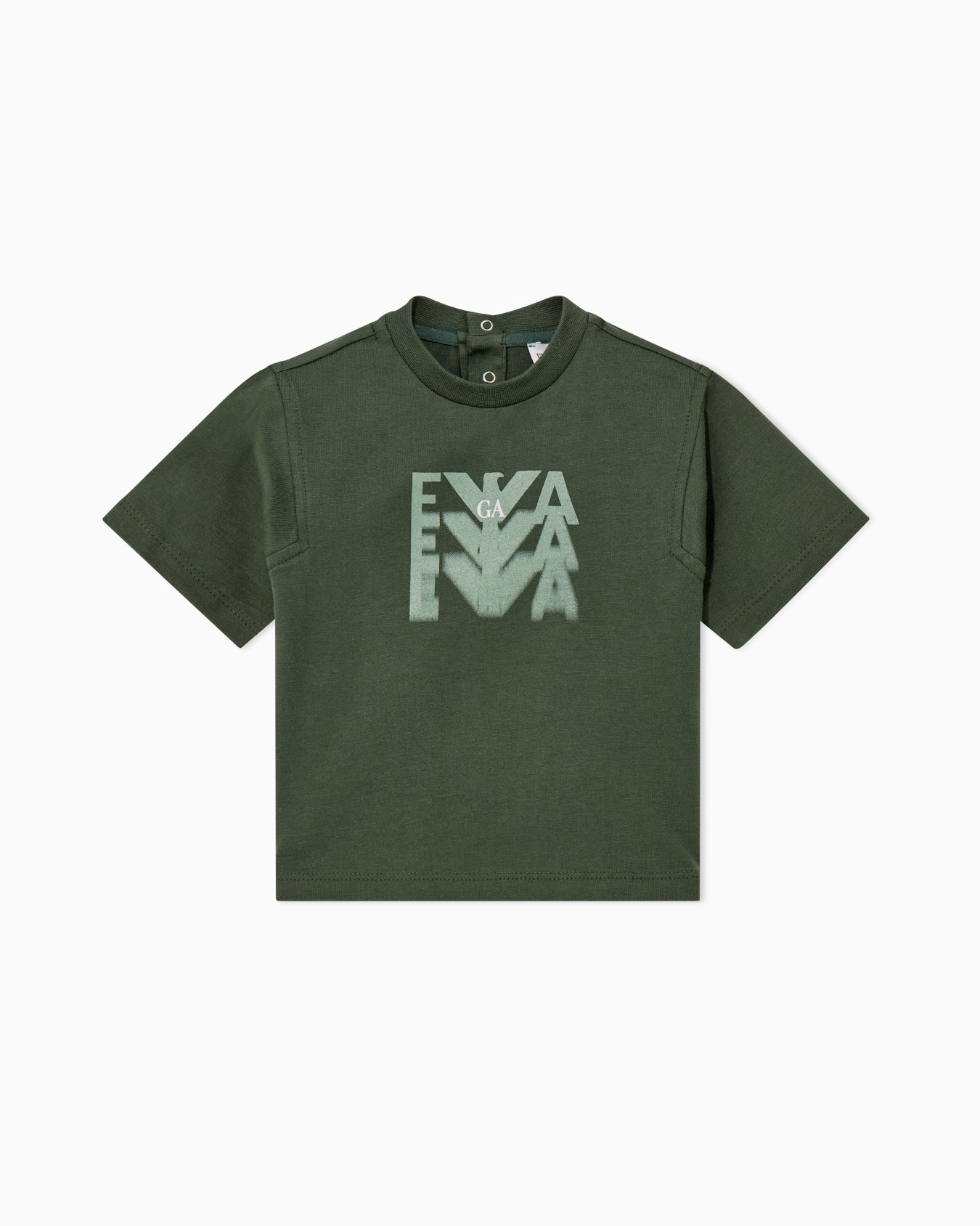 Cotton jersey t-shirt with a gradient print and back snaps Slide 0