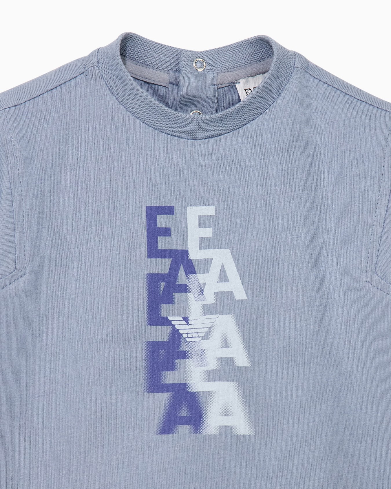 Baby cotton t-shirt with front logo and back button closure Slide 1