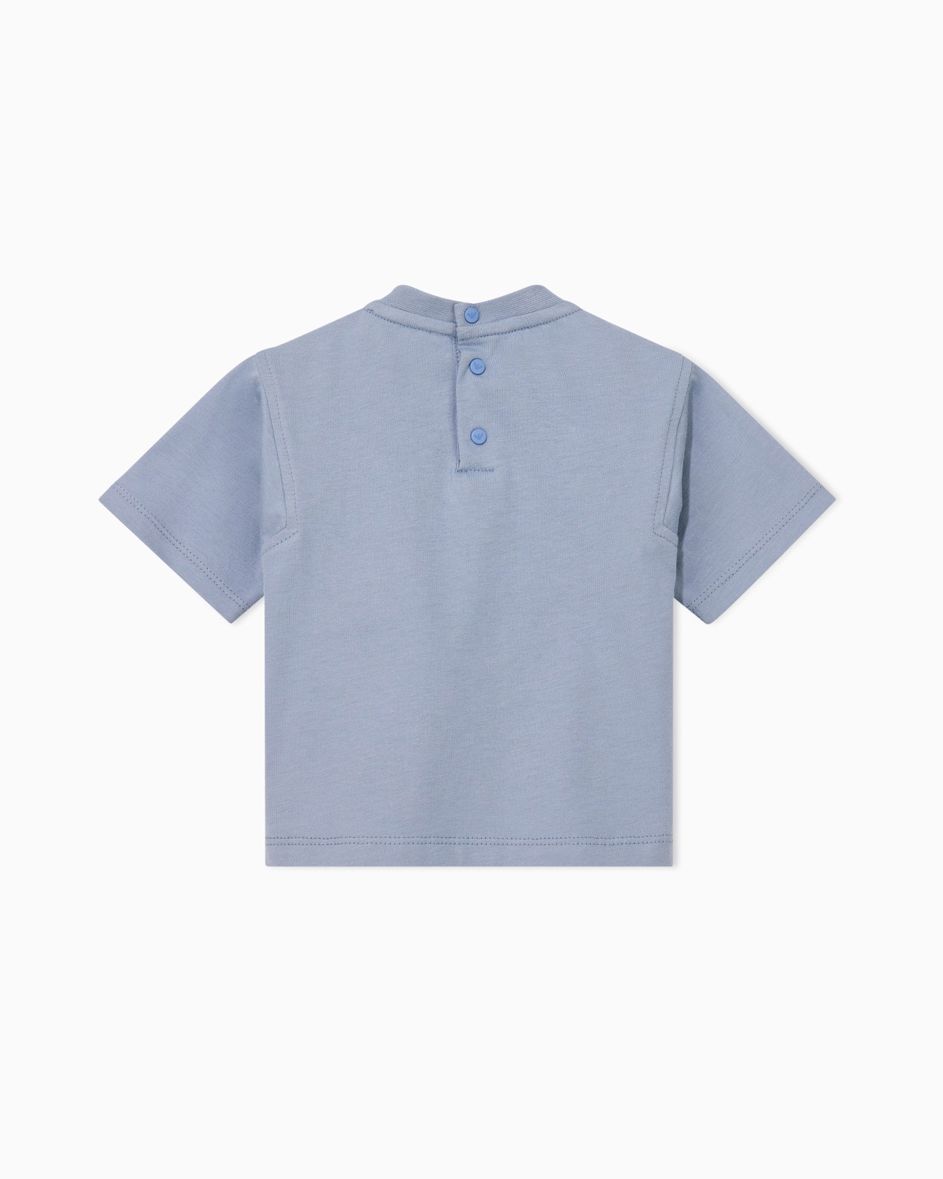 Baby cotton t-shirt with front logo and back button closure Slide 2