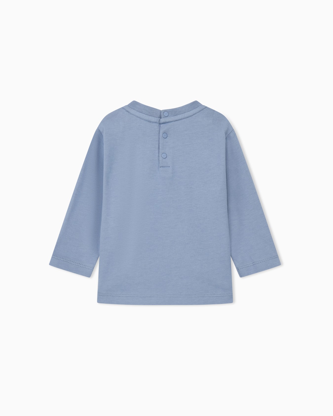 Cotton T-shirt with a penguin graphic and back buttons Slide 2