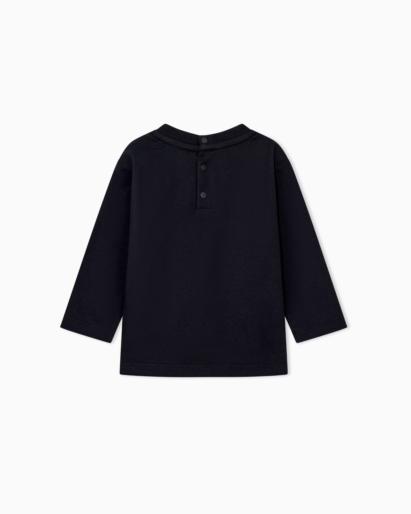 Cotton T-shirt with a penguin graphic and back buttons Slide 2
