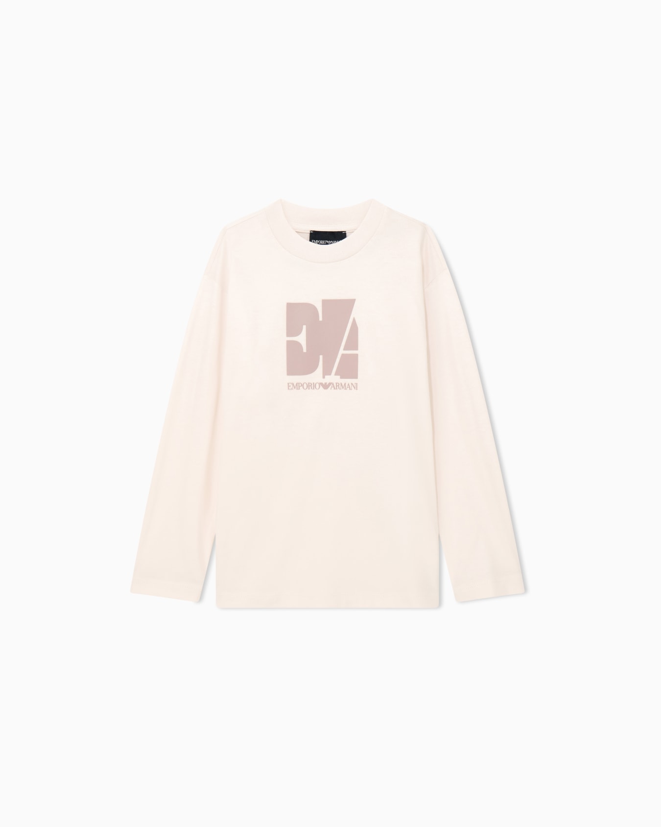 T-shirt in cotton jersey with crew neck and front logo print Slide 0