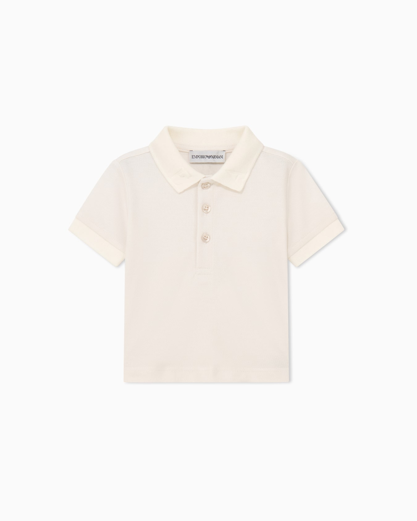 Short-sleeve polo shirt in cotton pique with ribbed cuffs Slide 0