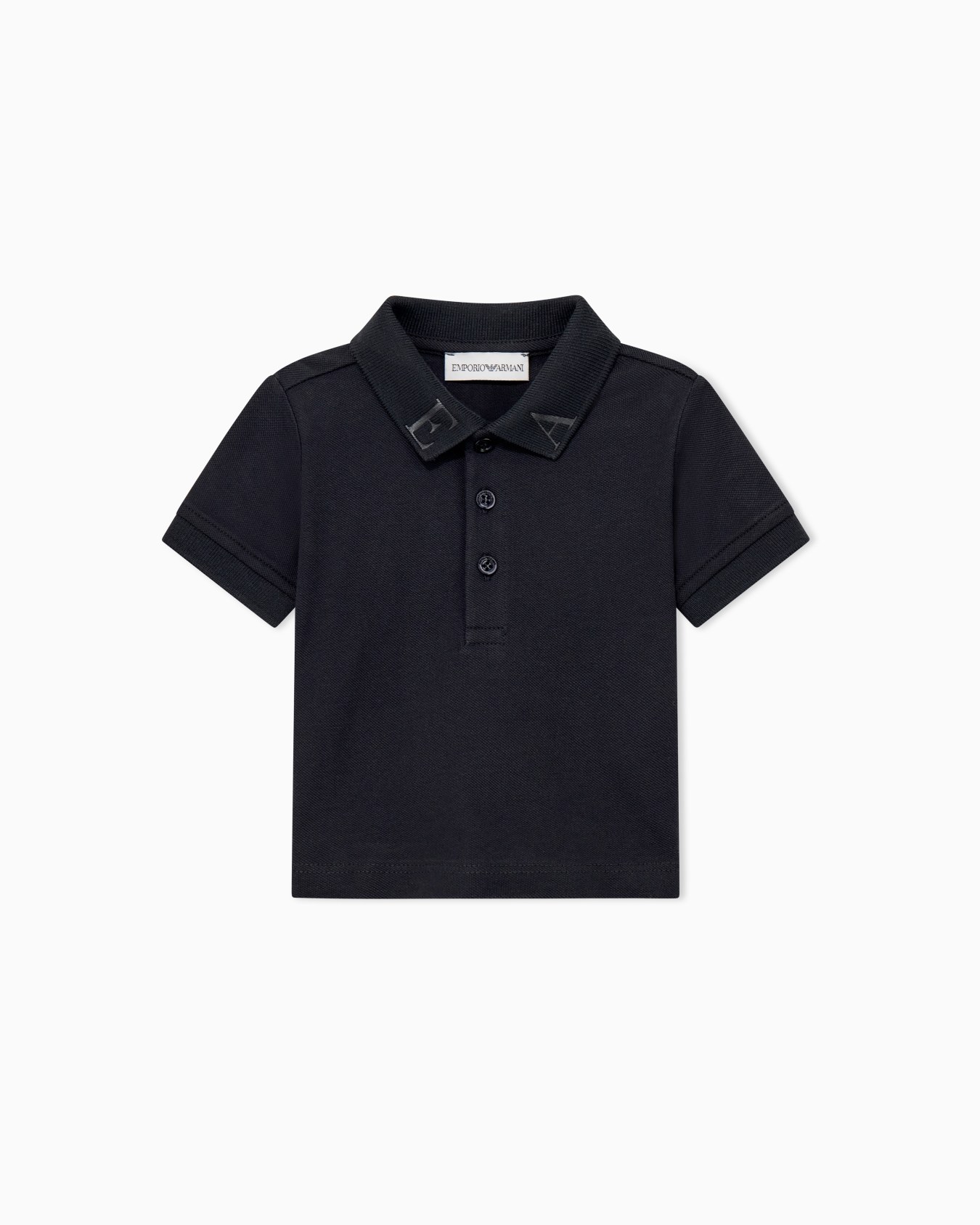Short-sleeve polo shirt in cotton pique with ribbed cuffs Slide 0