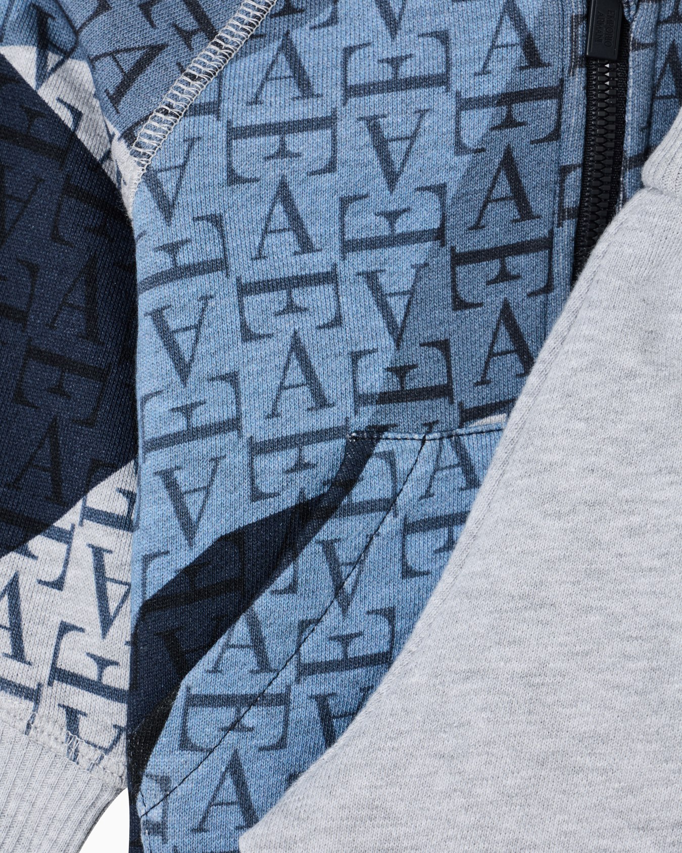 Hooded zip-up cotton tracksuit with all-over logo print Slide 1
